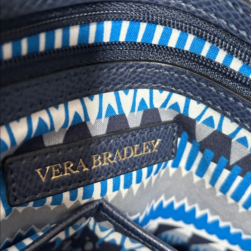 Vera Bradley Bowling Navy Satchel with Black Trim
